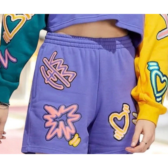 ADIDAS Artist Kris Andrew Small Love Unites Shorts Size Large Y2K Street Wear - Picture 2 of 11